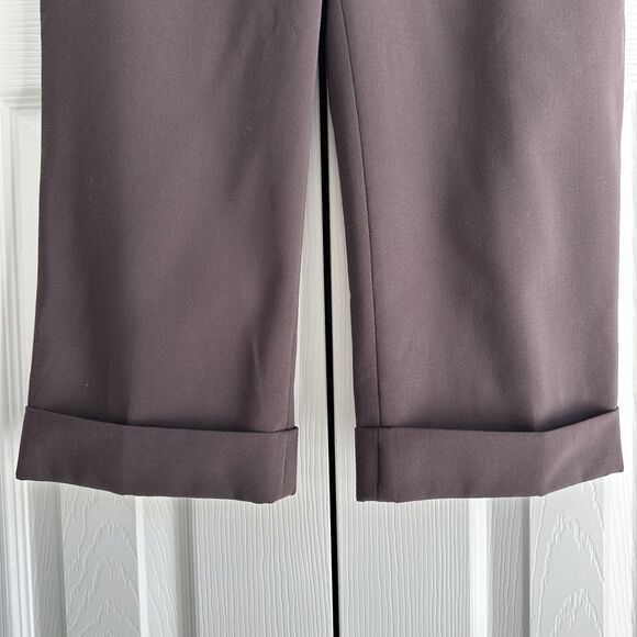 Express Design Studio Capri Dress Pants Size 4 Brown Cuffed Academia - Picture 3 of 10